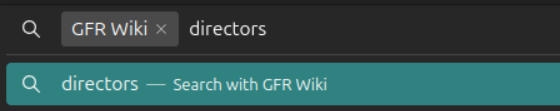 A screenshot of searching the GFR Wiki custom search engine in Firefox